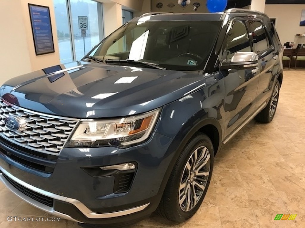 2018 Explorer Platinum 4WD - Blue Metallic / Ebony Black photo #1