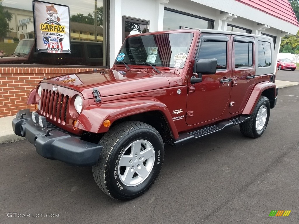 2007 Wrangler Unlimited Sahara 4x4 - Red Rock Crystal Pearl / Dark Khaki/Medium Khaki photo #2