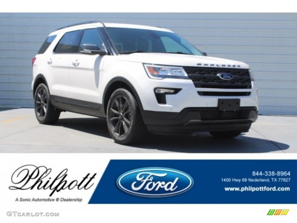 2018 Explorer XLT - White Platinum / Ebony Black photo #1