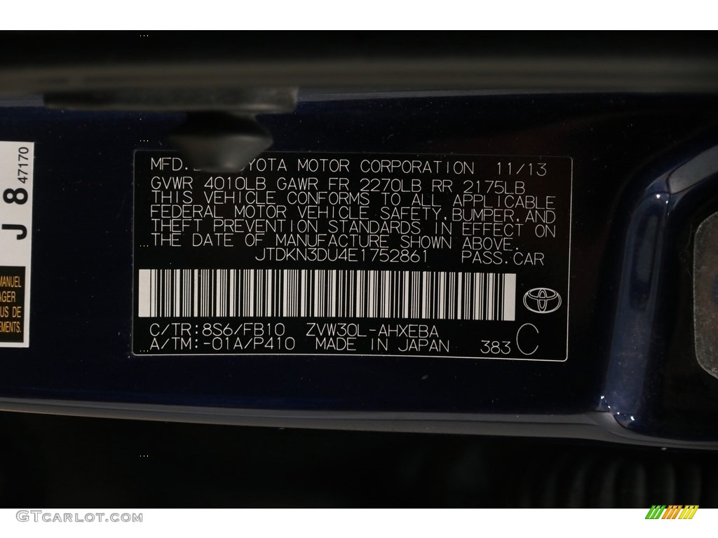 2014 Prius Three Hybrid - Nautical Blue Metallic / Dark Gray photo #22