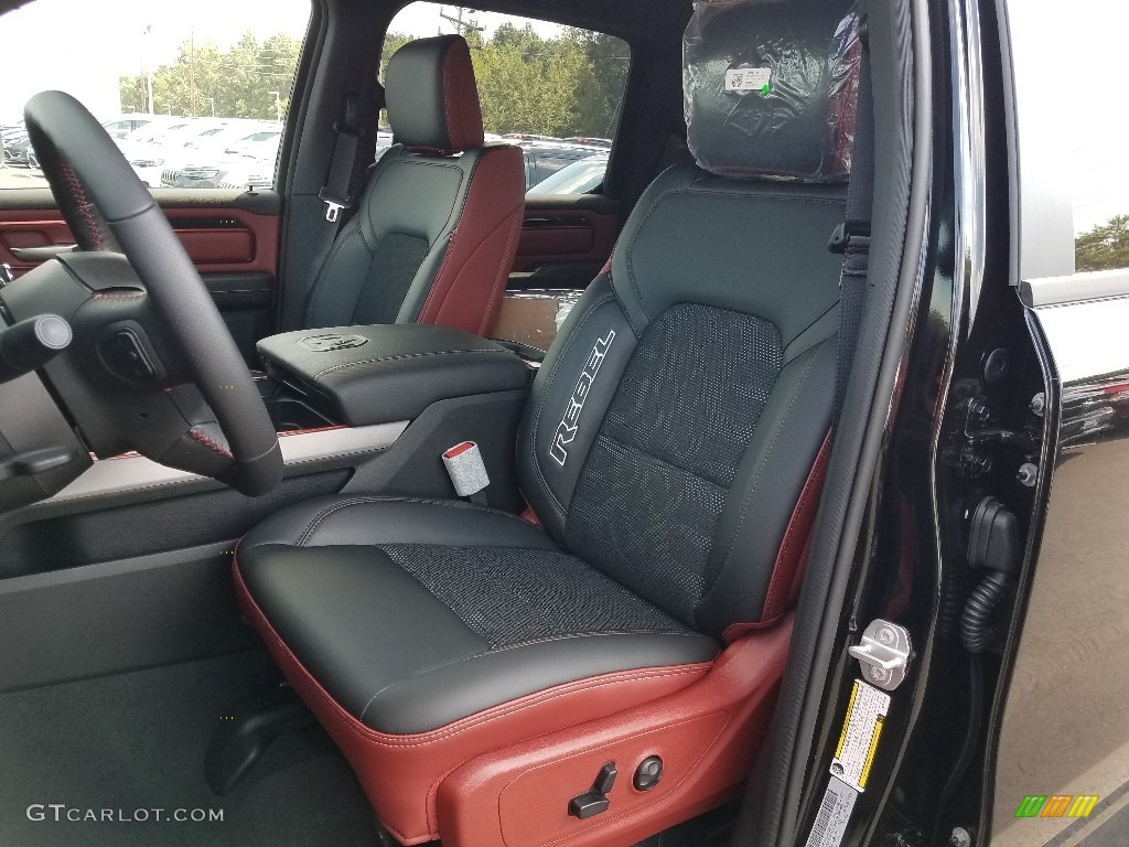 2019 1500 Rebel Crew Cab 4x4 - Diamond Black Crystal Pearl / Black/Red photo #8