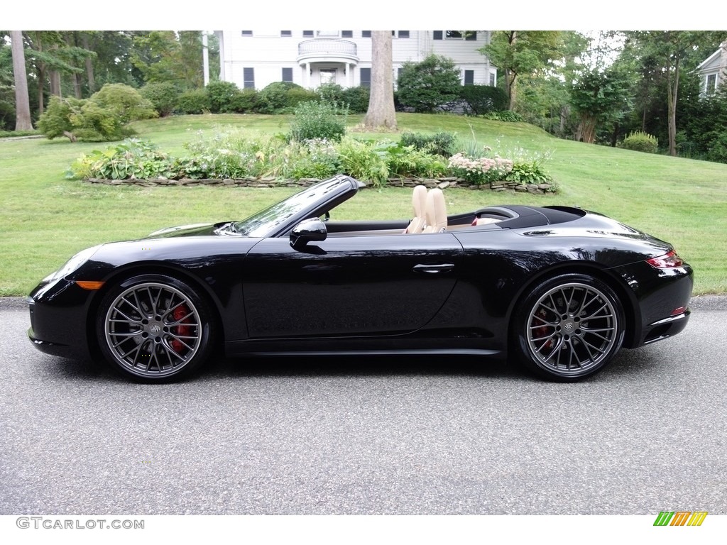 2018 911 Carrera 4S Cabriolet - Jet Black Metallic / Black/Luxor Beige photo #3