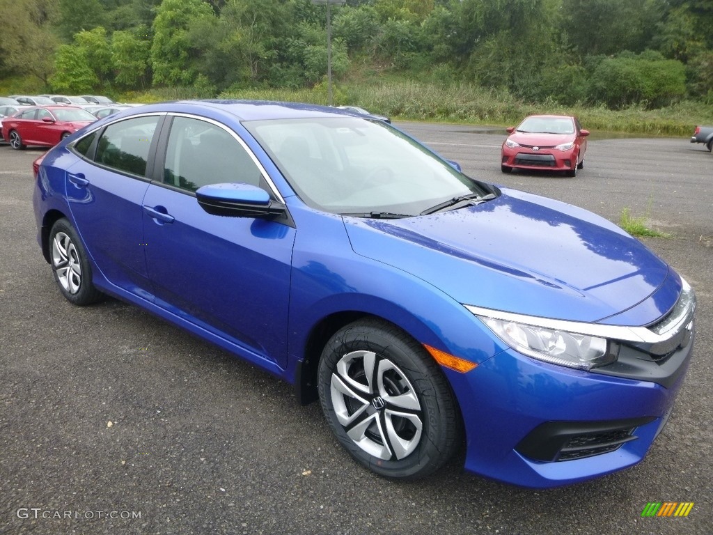Aegean Blue Metallic 2018 Honda Civic LX Sedan Exterior Photo #129301389