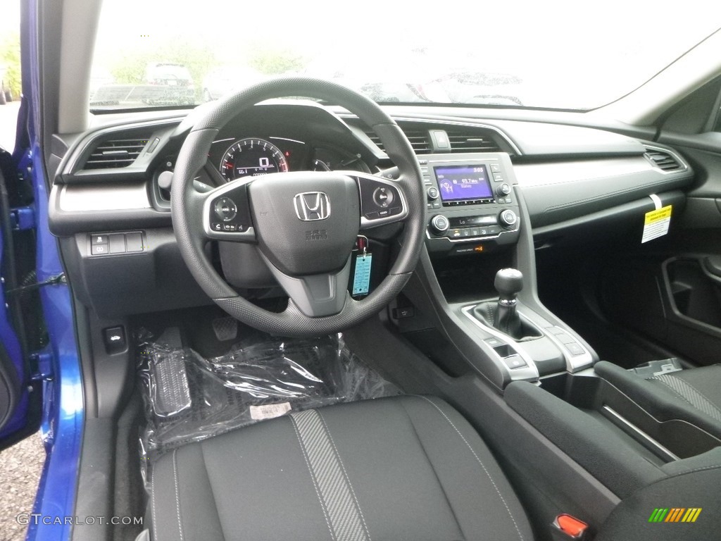 Black Interior 2018 Honda Civic LX Sedan Photo #129301533