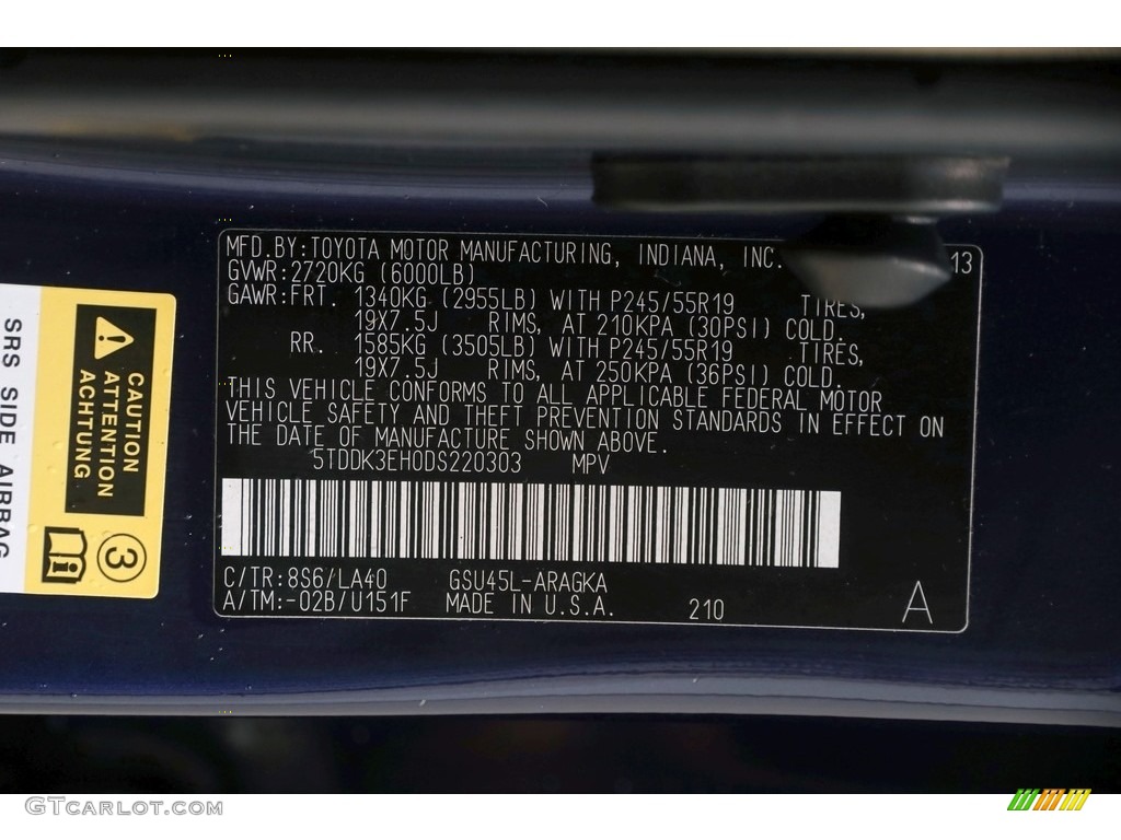 2013 Highlander Limited 4WD - Nautical Blue Metallic / Sand Beige photo #27