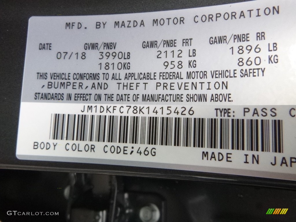 2019 CX-3 Color Code 46G for Machine Gray Metallic Photo #129305124