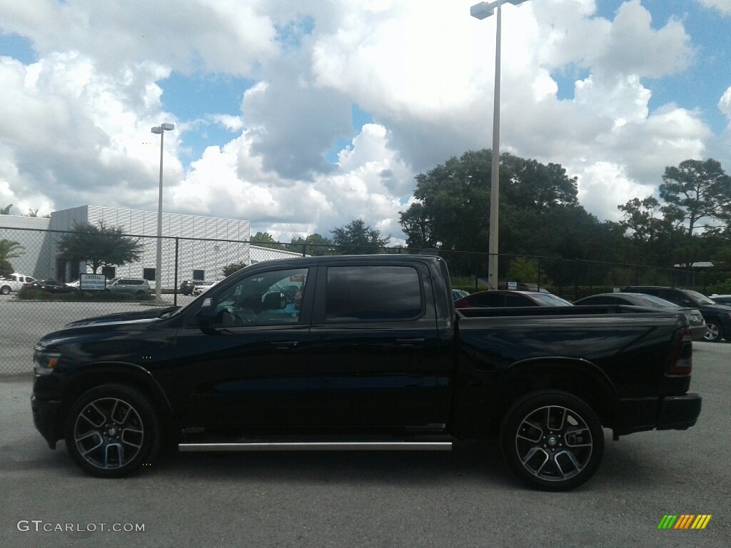 2019 1500 Laramie Crew Cab - Diamond Black Crystal Pearl / Black photo #2