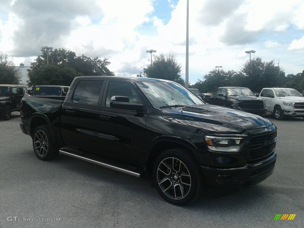 2019 1500 Laramie Crew Cab - Diamond Black Crystal Pearl / Black photo #7