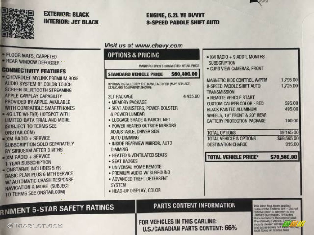 2016 Chevrolet Corvette Stingray Coupe Window Sticker Photos