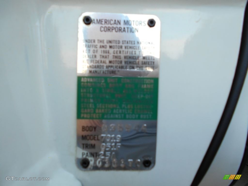 1970 AMC Rebel Machine Info Tag Photo #129310797