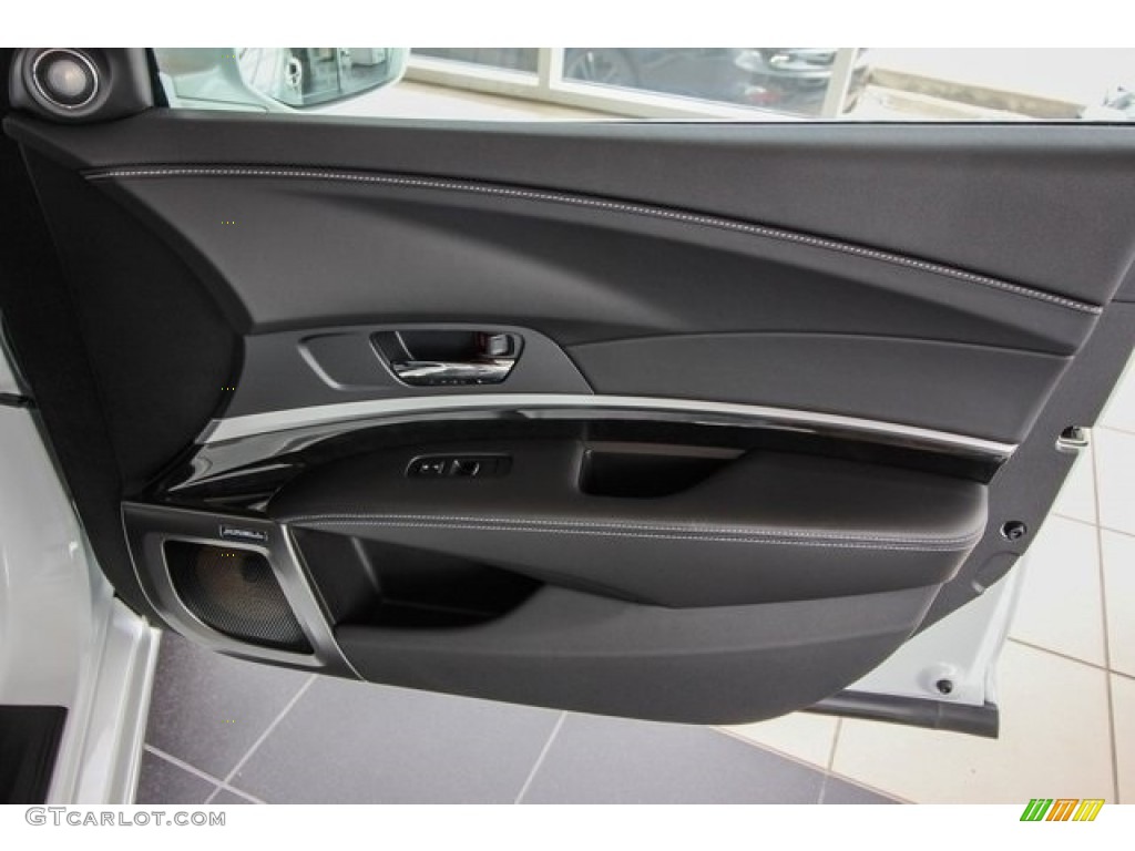 2019 Acura RLX Sport Hybrid SH-AWD Ebony Door Panel Photo #129310956