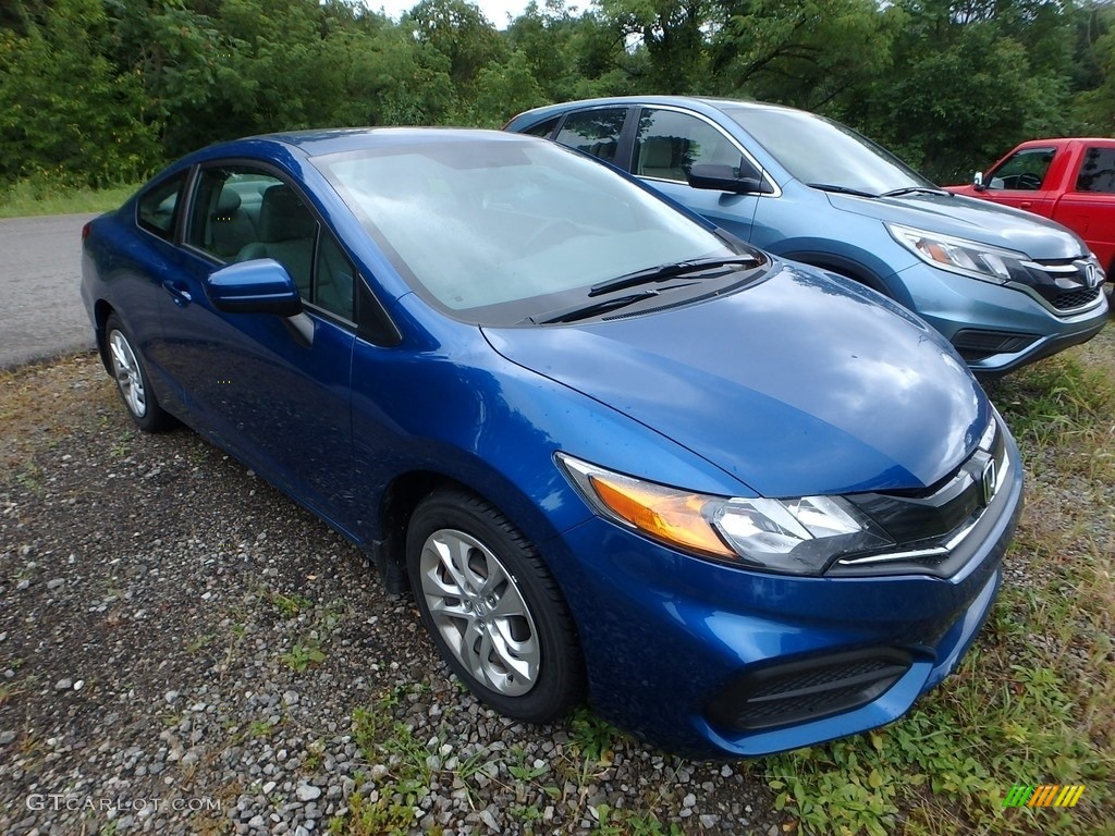 2015 Civic LX Coupe - Dyno Blue Pearl / Black photo #5