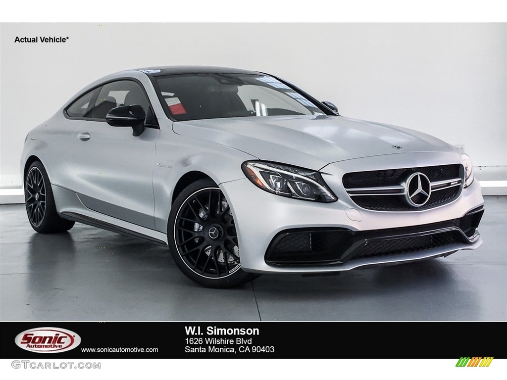 2018 C 63 AMG Coupe - designo Iridium Silver Magno (Matte) / Black photo #1