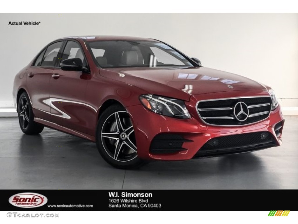 2018 E 300 Sedan - designo Cardinal Red Metallic / Macchiato Beige/Black photo #1