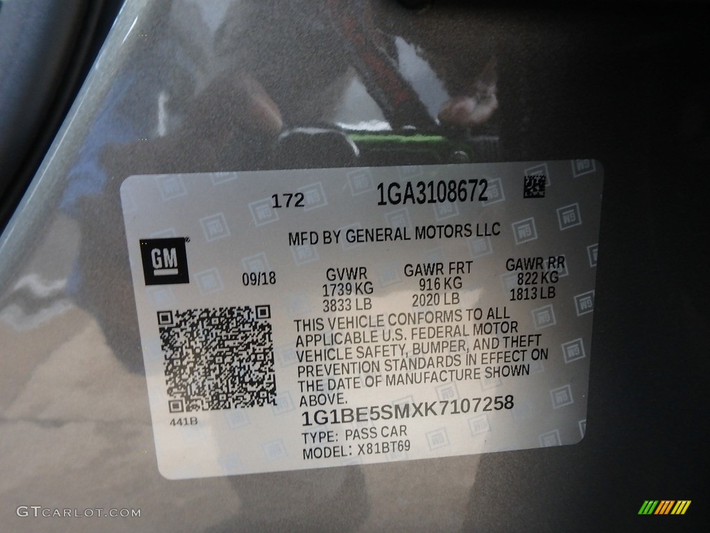 2019 Cruze LT - Pepperdust Metallic / Black photo #14