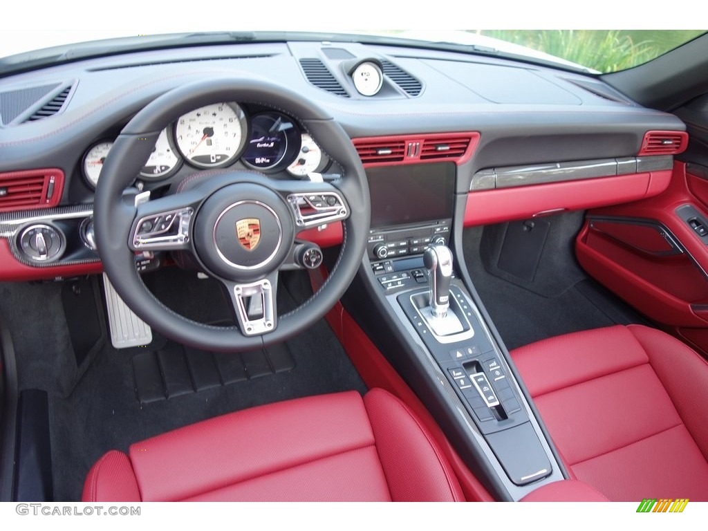 2019 Porsche 911 Turbo S Cabriolet Bordeaux Red Dashboard Photo #129336522