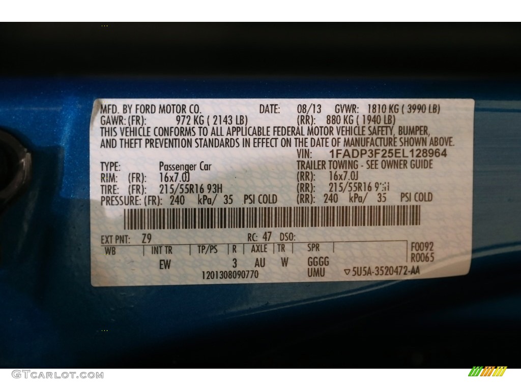 2014 Focus SE Sedan - Blue Candy / Charcoal Black photo #18