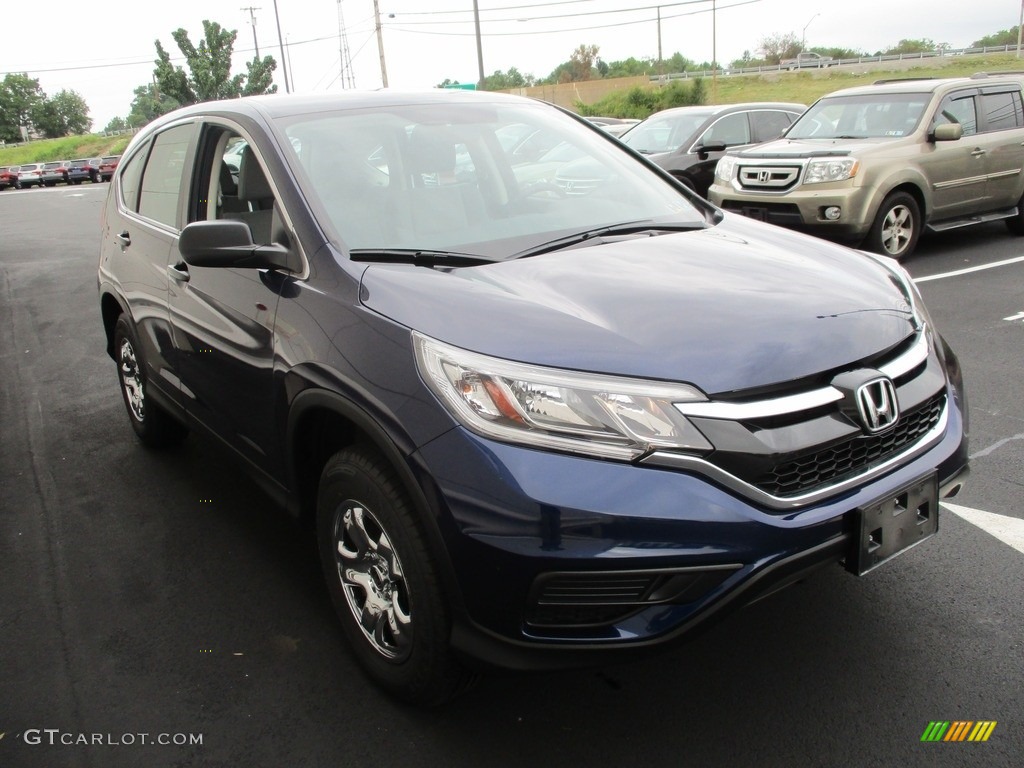 2015 CR-V LX AWD - Obsidian Blue Pearl / Gray photo #7