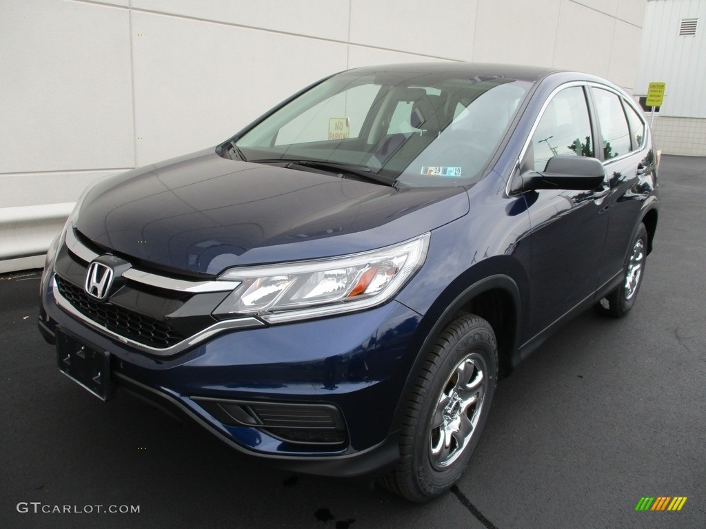 2015 CR-V LX AWD - Obsidian Blue Pearl / Gray photo #9