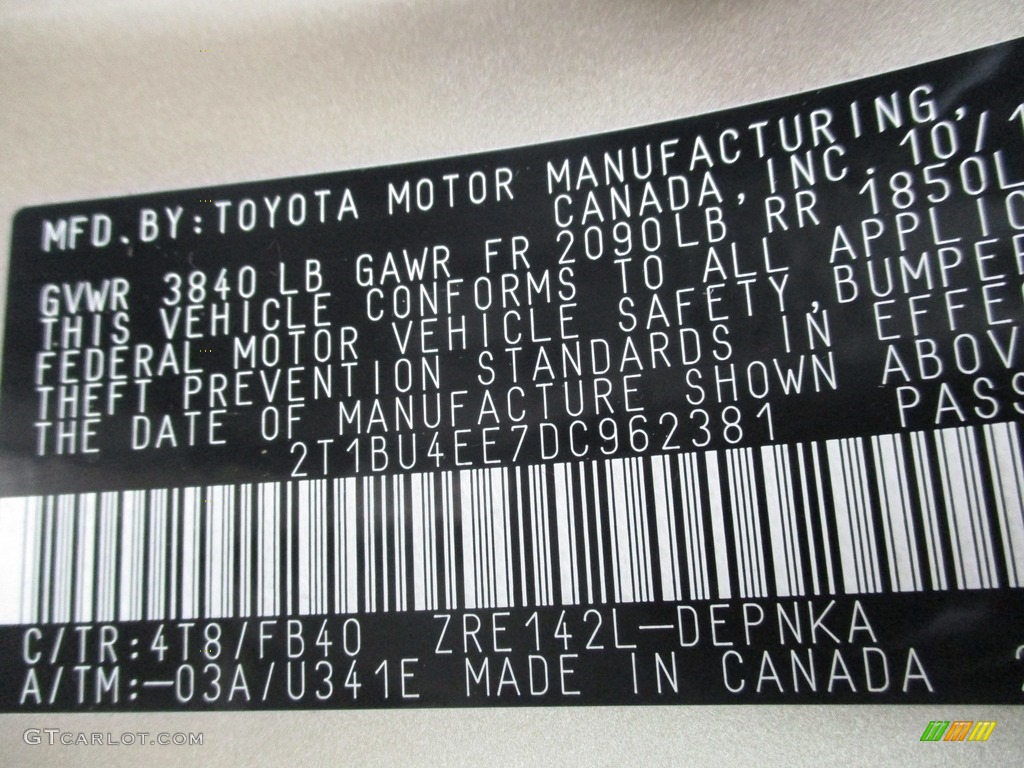 2013 Corolla LE - Sandy Beach Metallic / Bisque photo #19