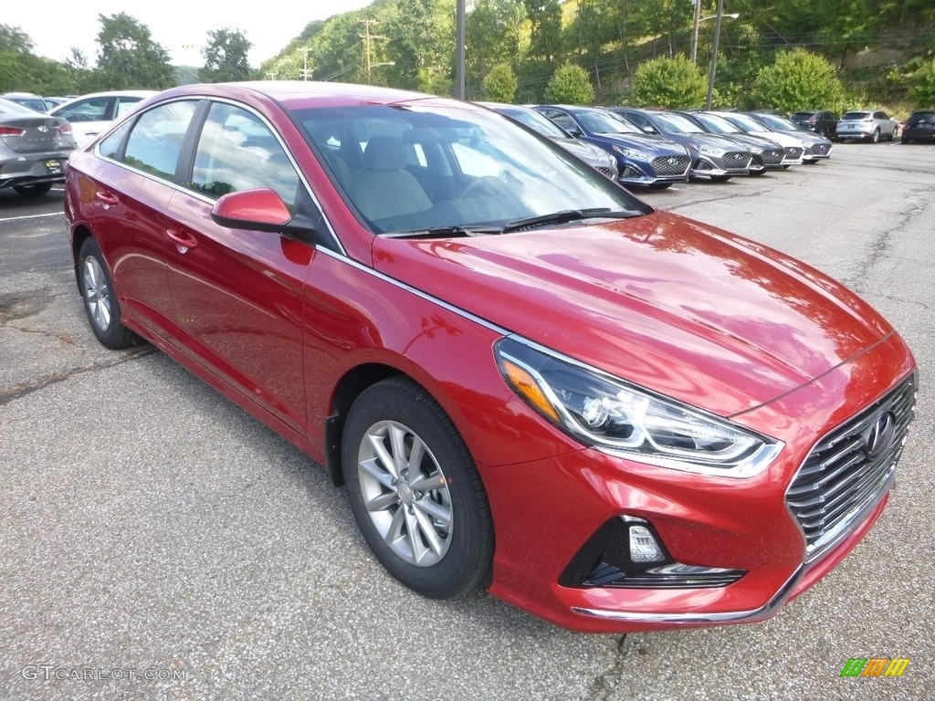 Scarlet Red 2019 Hyundai Sonata SE Exterior Photo #129356711