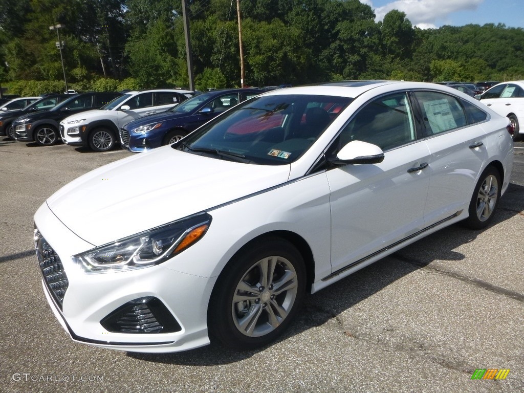 Quartz White Pearl 2019 Hyundai Sonata Sport Exterior Photo #129357206