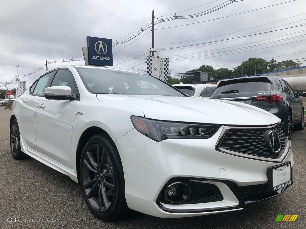 2018 TLX V6 A-Spec Sedan - Bellanova White Pearl / Red photo #1