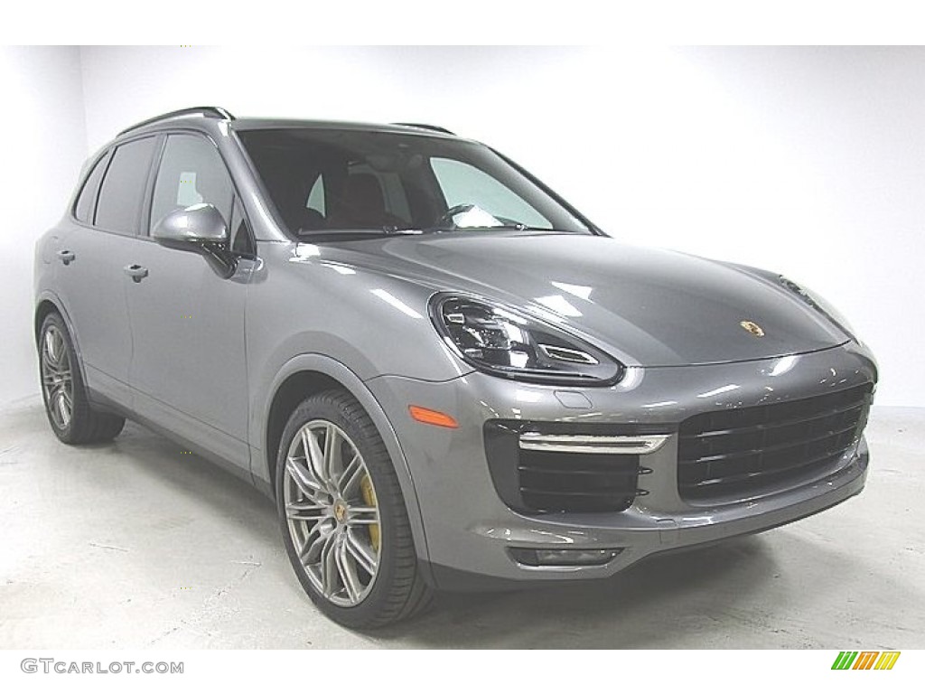 2016 Cayenne Turbo S - Meteor Grey Metallic / Black/Garnet Red photo #7