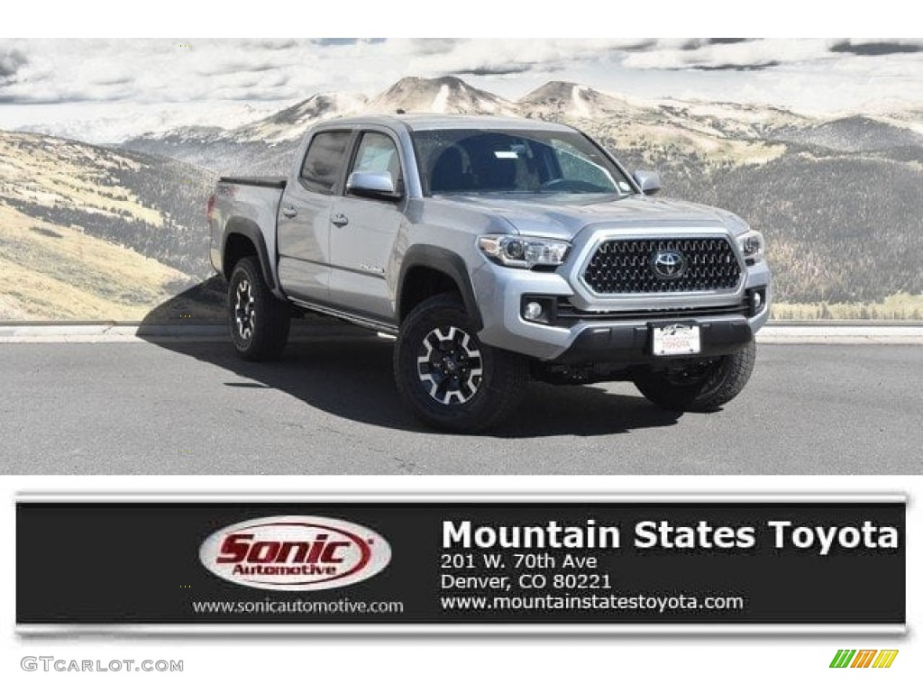 2018 Tacoma SR Double Cab 4x4 - Silver Sky Metallic / Cement Gray photo #1