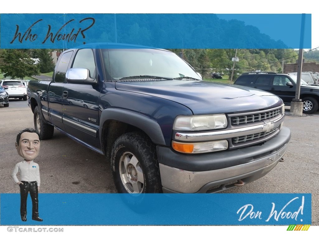 2000 Silverado 1500 LS Extended Cab 4x4 - Indigo Blue Metallic / Medium Gray photo #1