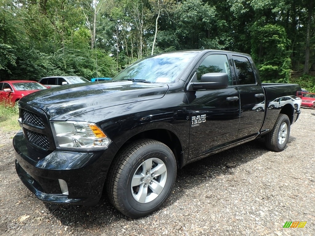 2019 1500 Classic Express Quad Cab 4x4 - Brilliant Black Crystal Pearl / Black/Diesel Gray photo #1