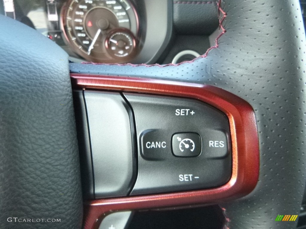 2019 Ram 1500 Rebel Crew Cab 4x4 Black/Red Steering Wheel Photo #129378293