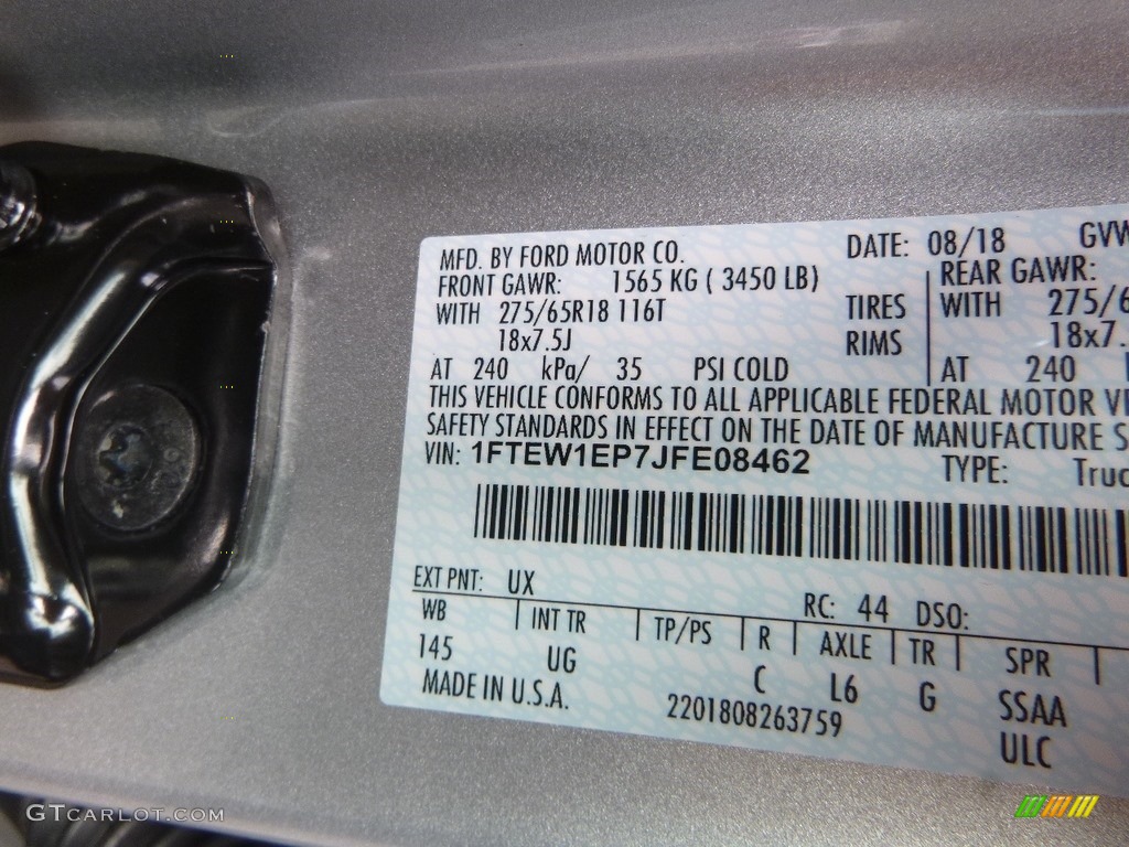 2018 F150 XLT SuperCrew 4x4 - Ingot Silver / Earth Gray photo #12