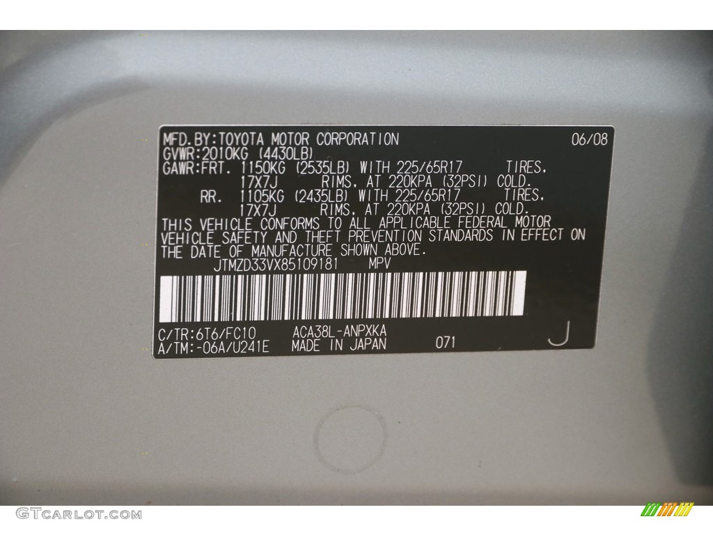 2008 RAV4 I4 - Everglade Metallic / Ash photo #16