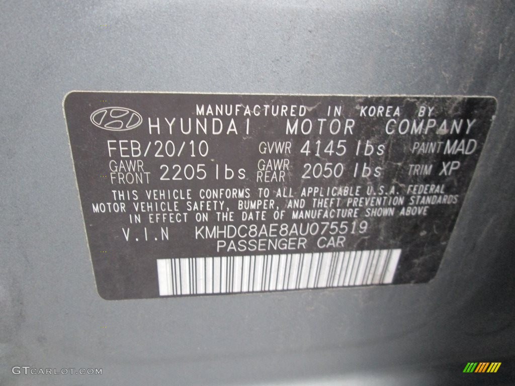 2010 Elantra Touring SE - Carbon Gray Mist / Black photo #30