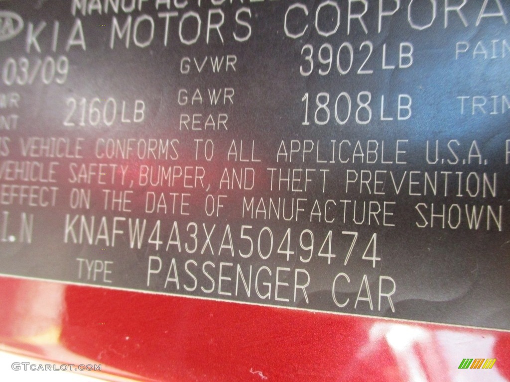 2010 Forte SX - Spicy Red / Black Sport photo #39