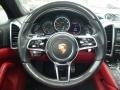 Black/Garnet Red Steering Wheel Photo for 2016 Porsche Cayenne #129390134