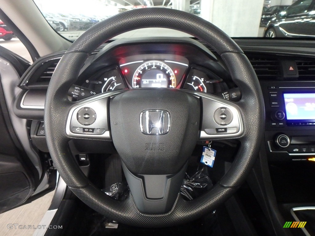 2018 Honda Civic LX Sedan Black Steering Wheel Photo #129391325