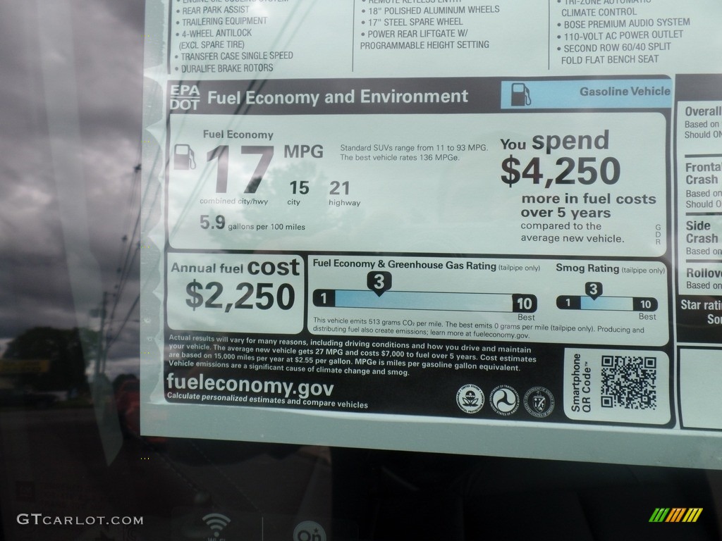 2019 Chevrolet Tahoe LT 4WD Window Sticker Photo #129396488