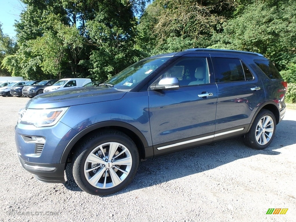 2018 Explorer Limited 4WD - Blue Metallic / Medium Stone photo #6