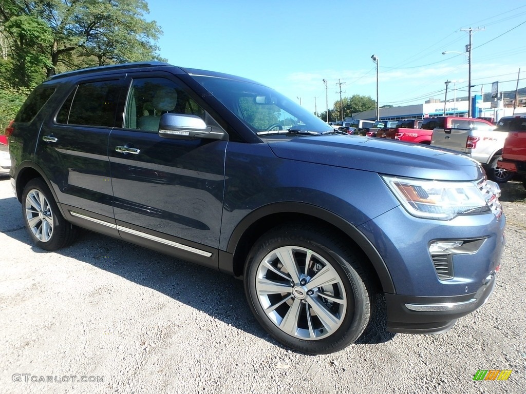 2018 Explorer Limited 4WD - Blue Metallic / Medium Stone photo #8