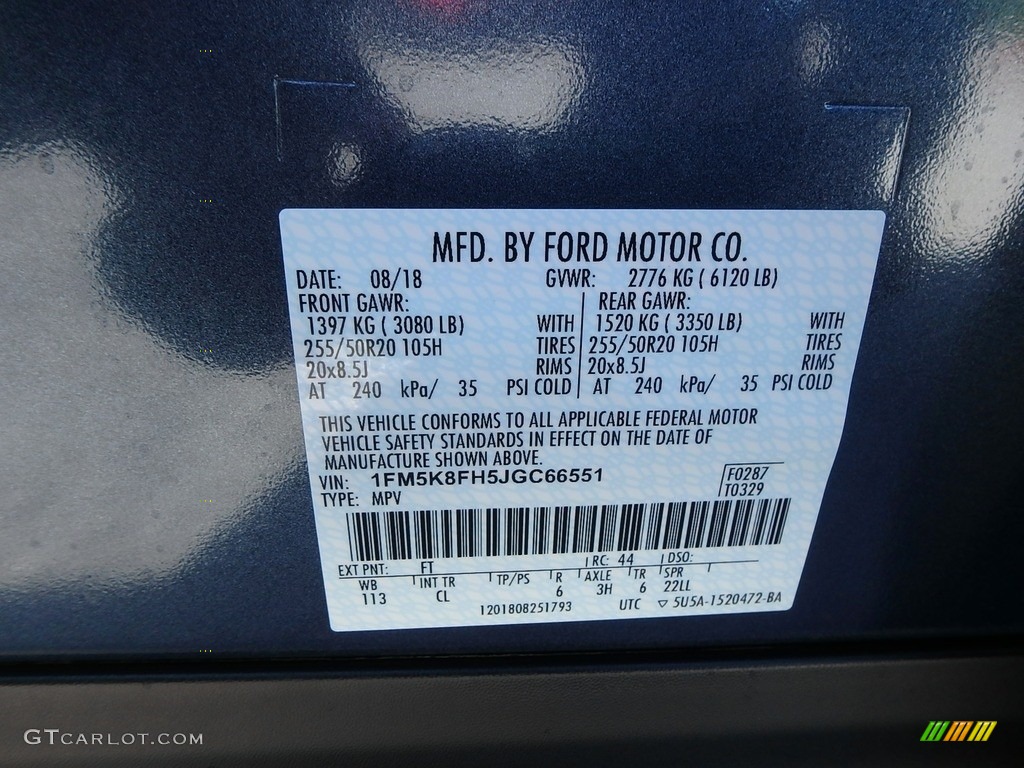 2018 Explorer Limited 4WD - Blue Metallic / Medium Stone photo #14