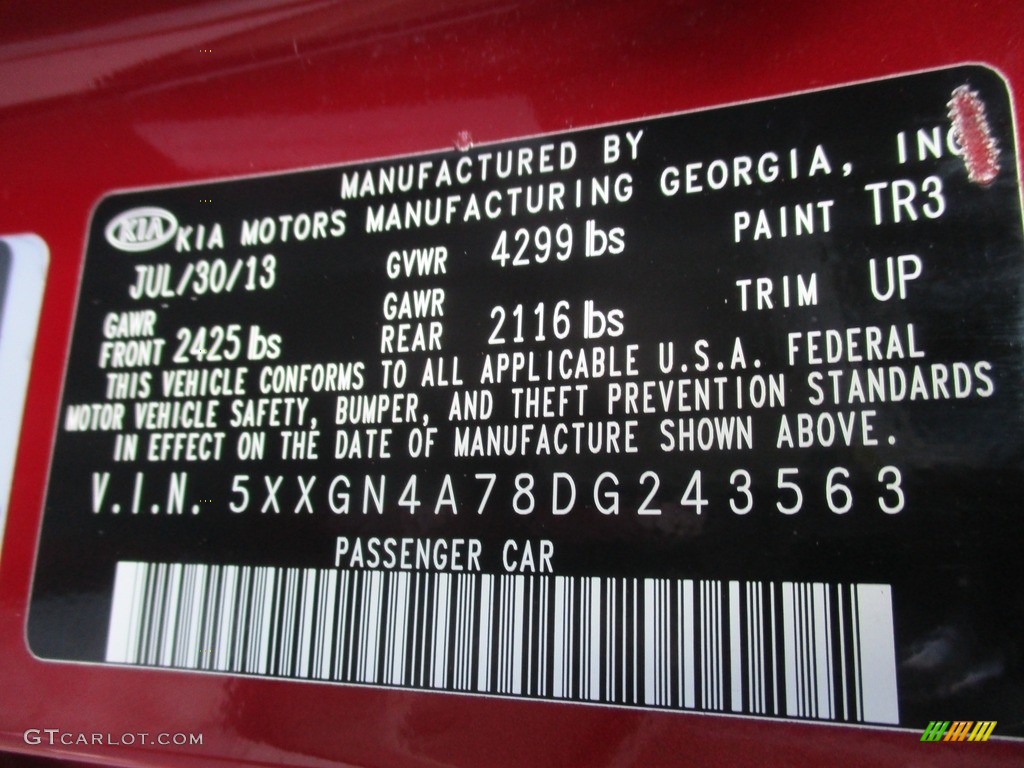 2013 Optima EX - Remington Red / Beige photo #20