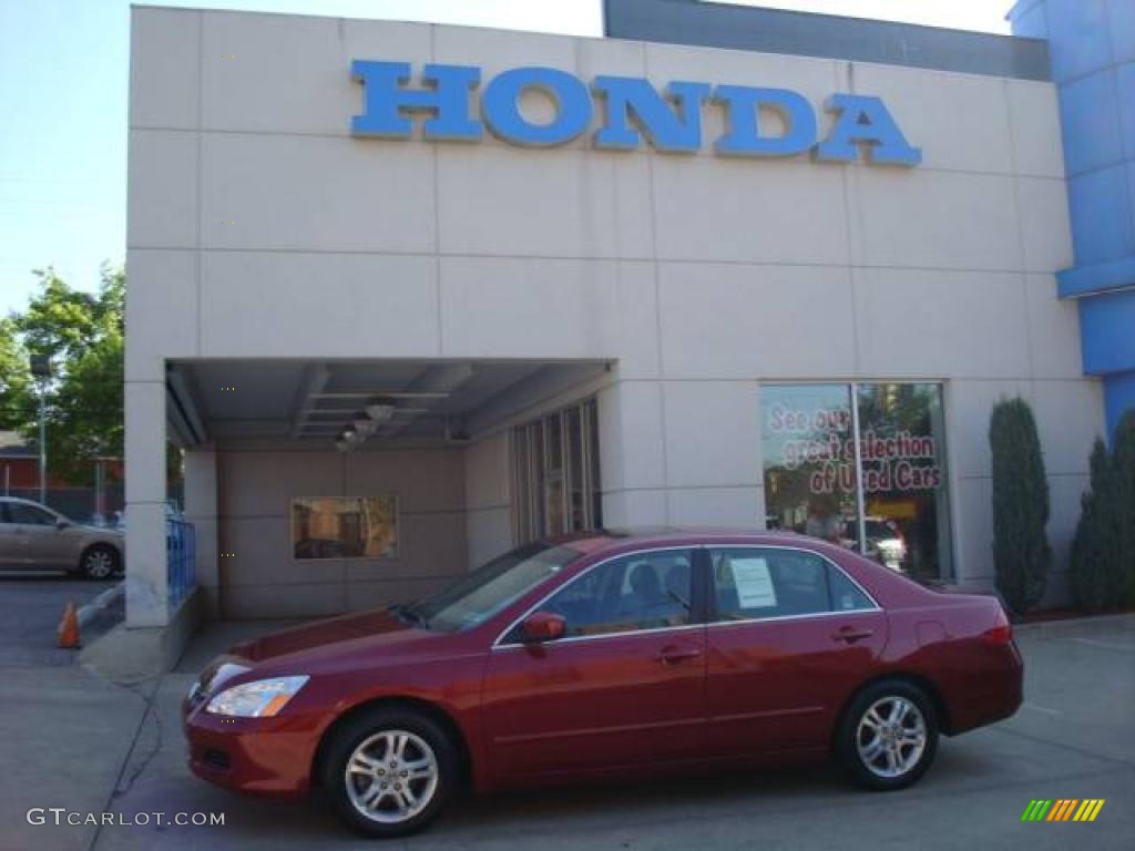 2007 Accord EX-L Sedan - Moroccan Red Pearl / Gray photo #1