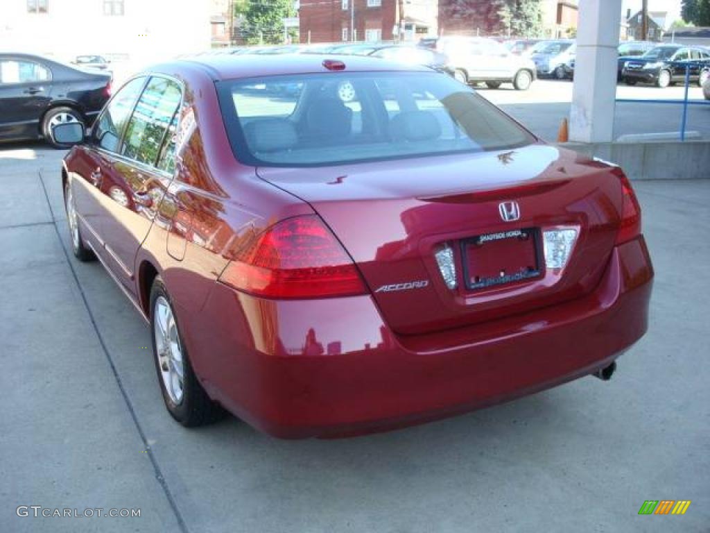 2007 Accord EX-L Sedan - Moroccan Red Pearl / Gray photo #2