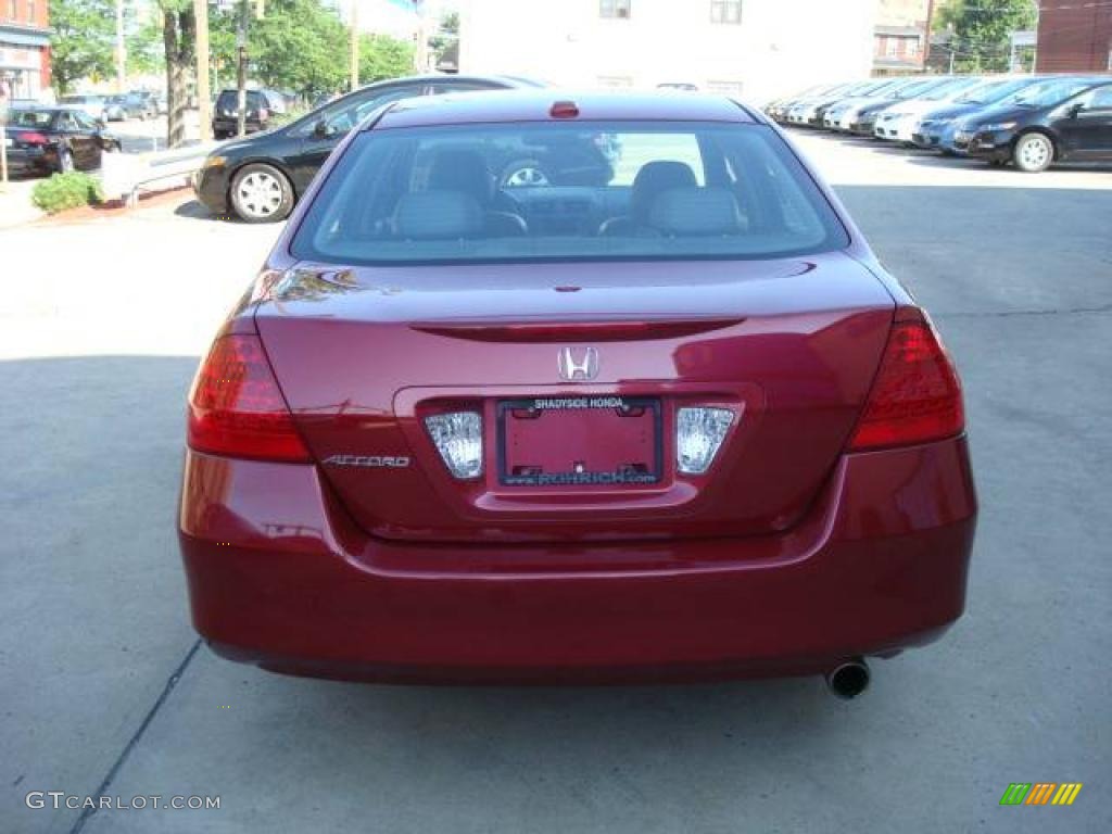 2007 Accord EX-L Sedan - Moroccan Red Pearl / Gray photo #3