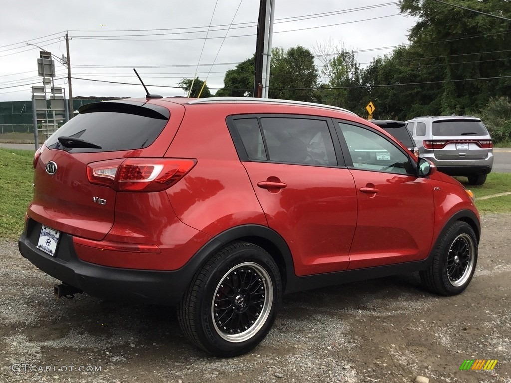 2011 Sportage LX AWD - Signal Red / Black photo #4