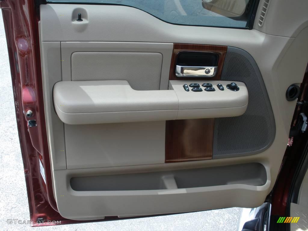 2006 F150 Lariat SuperCrew 4x4 - Dark Toreador Red Metallic / Tan photo #15