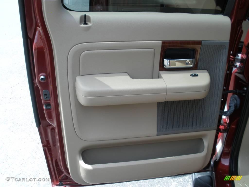 2006 F150 Lariat SuperCrew 4x4 - Dark Toreador Red Metallic / Tan photo #16