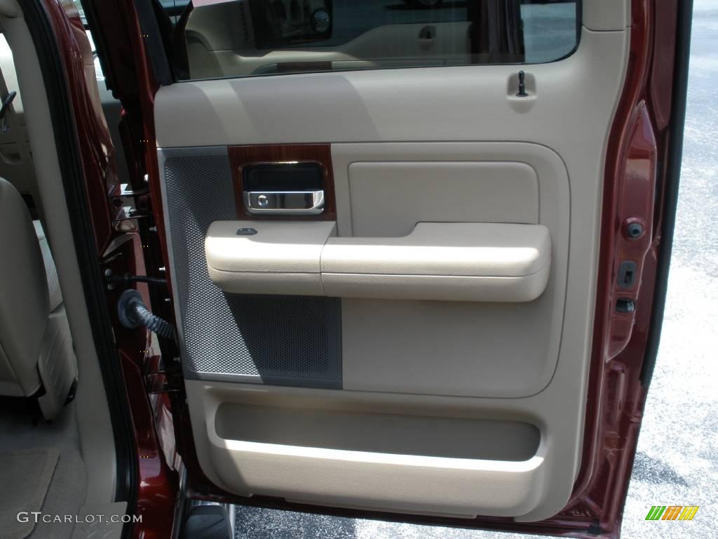 2006 F150 Lariat SuperCrew 4x4 - Dark Toreador Red Metallic / Tan photo #18